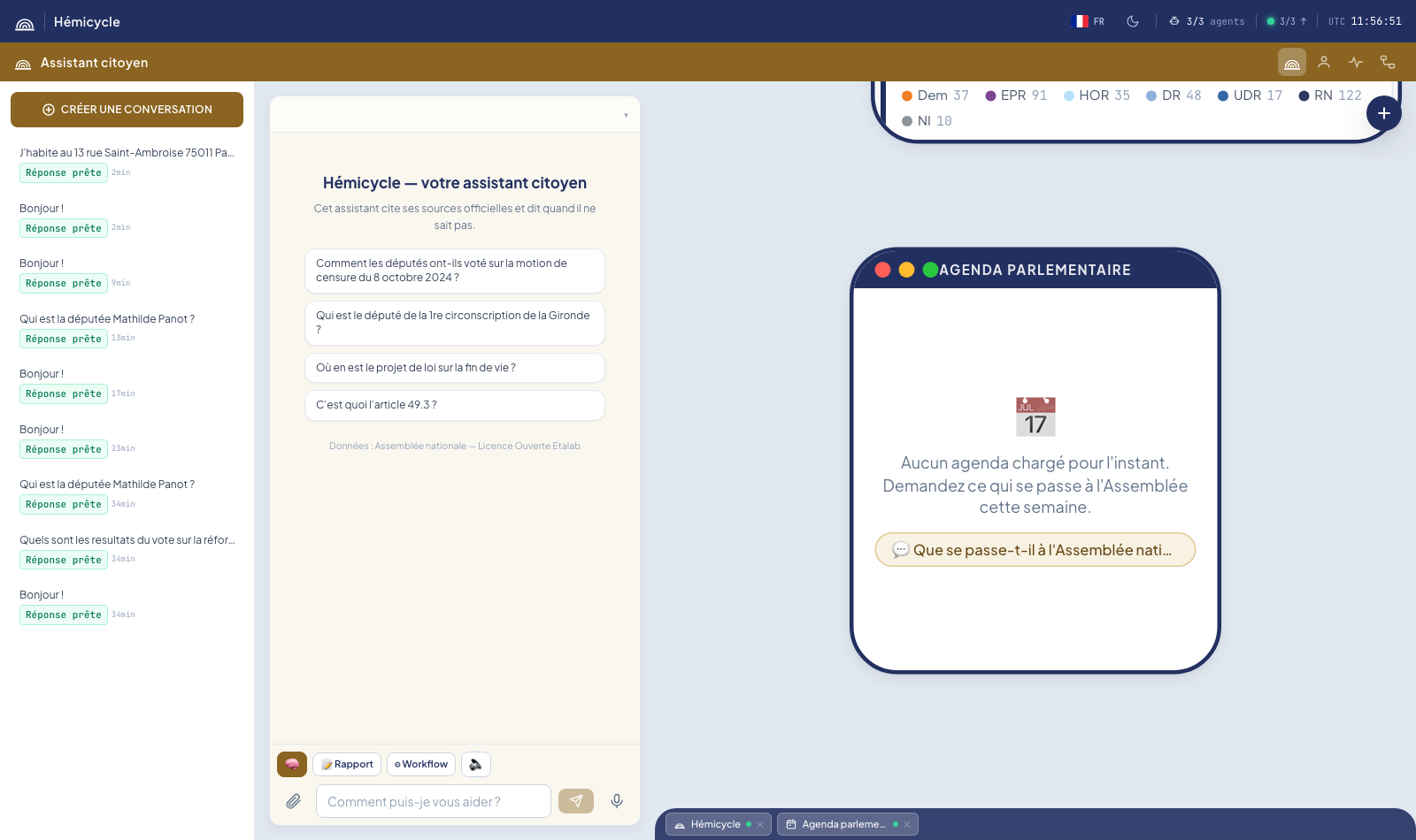 Agenda parlementaire