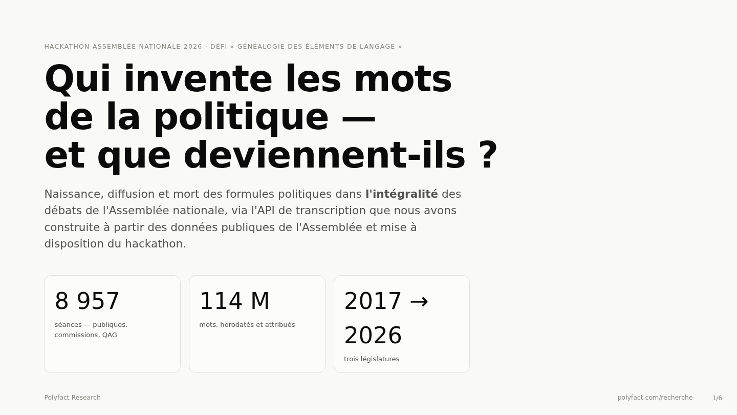 Généalogie des éléments de langage