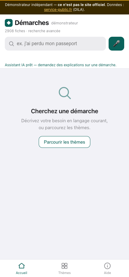 Agent administratif — trouver, comprendre et préparer ses démarches, 100 % hors-ligne et privé