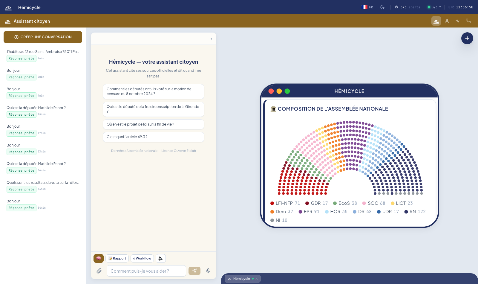 Hémicycle interactif