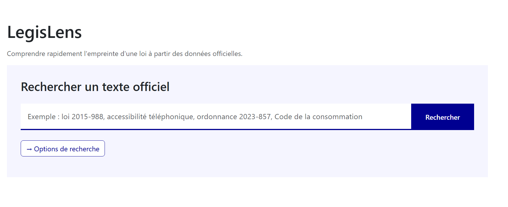 LegisLens — Comprendre l'empreinte d'une loi