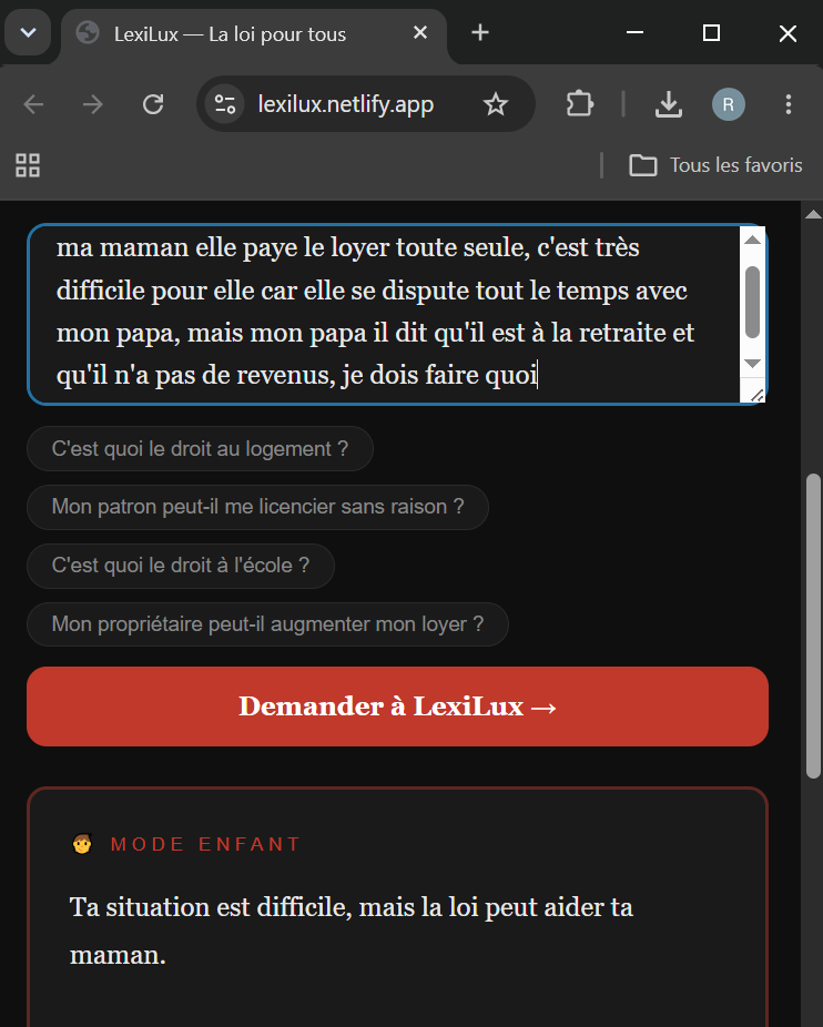 Question mode enfant